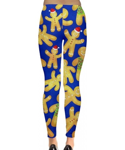 Womens Legging Pants Ugly Christmas Leggings Xmas Night Candy Cookies Elf Stretchy Tights, XS-5XL Candy Blue $9.02 Leggings