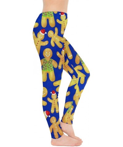 Womens Legging Pants Ugly Christmas Leggings Xmas Night Candy Cookies Elf Stretchy Tights, XS-5XL Candy Blue $9.02 Leggings