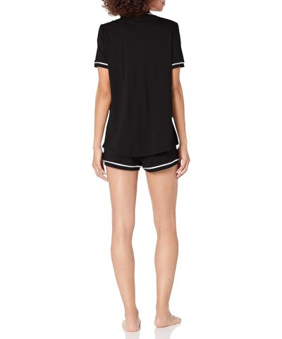 Women's Bella Short Sleeve Top & Boxer Pajama Set Black $22.65 Sleep & Lounge