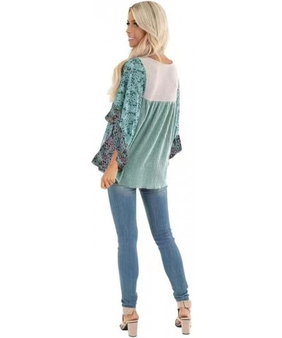 Womens Floral Printed 3 4 Sleeve Shirt Batwing Loose Tops Blouses Pullover Type 18 $15.64 Blouses