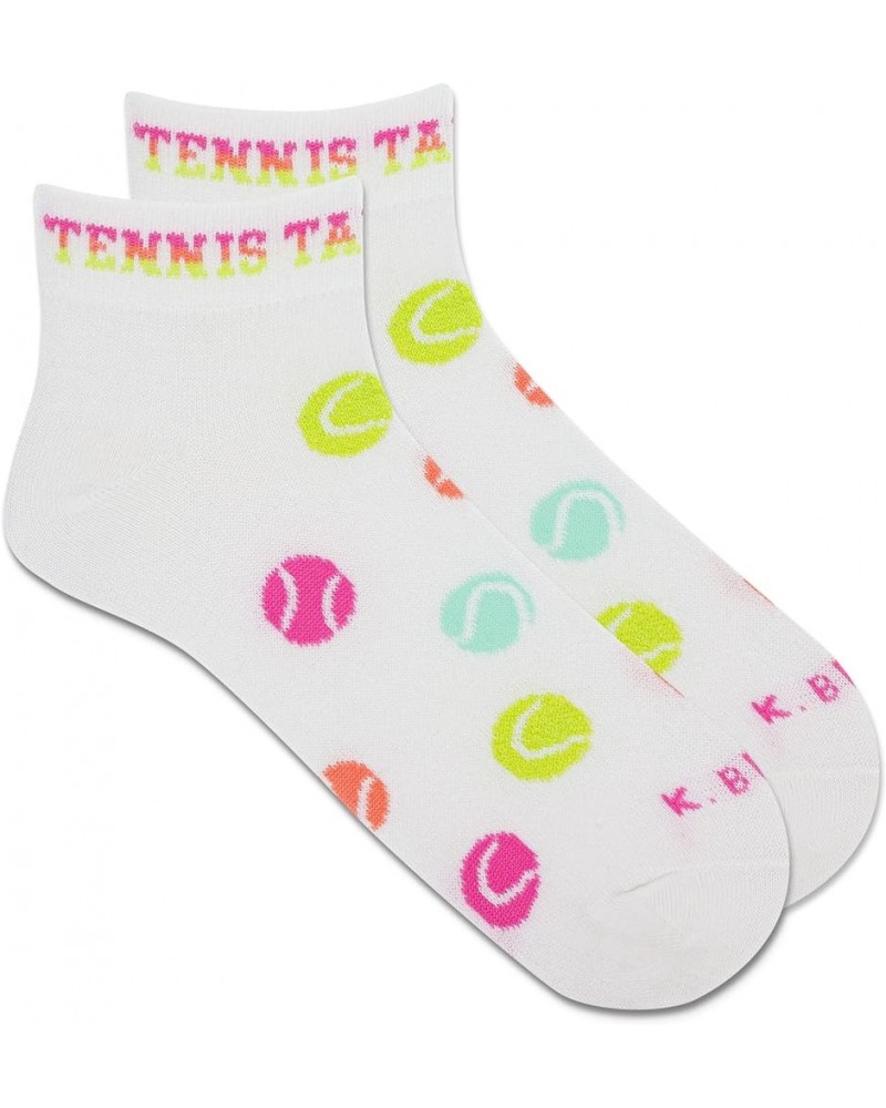 Women's Fun Tennis Sport Ankle Socks-1 Pairs-Cool & Cute Novelty Gifts Tennis Takes Balls (White) $7.76 Socks