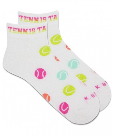 Women's Fun Tennis Sport Ankle Socks-1 Pairs-Cool & Cute Novelty Gifts Tennis Takes Balls (White) $7.76 Socks