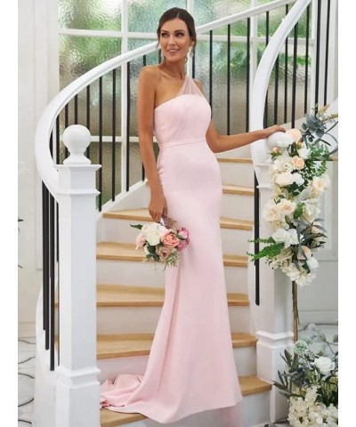 Long One Shoulder Bridesmaid Dresses for Women Satin Mermaid Prom Dress Long Tulle Formal Evening Dresses Champagne $27.60 Dr...