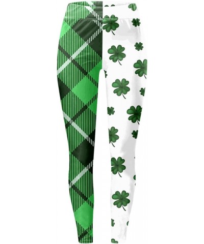 Leggings with Pockets for Women Women's St. Patrick's Day Green Print Leggings Shamrock Soft Tights High Waisted Pants Z3-whi...