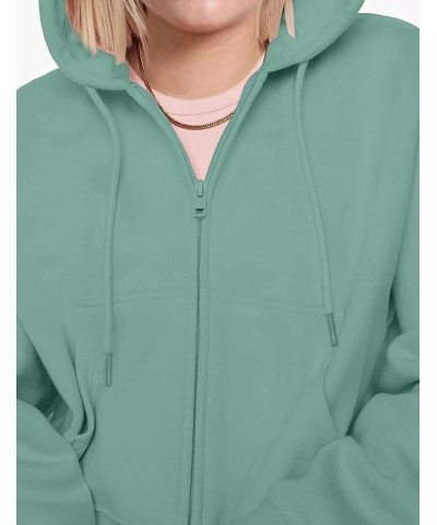 Women's Casual Zip Up Drawstring Cropped Hoodie Hooded Crop Jacket Top with Pockets Green $13.24 Hoodies & Sweatshirts