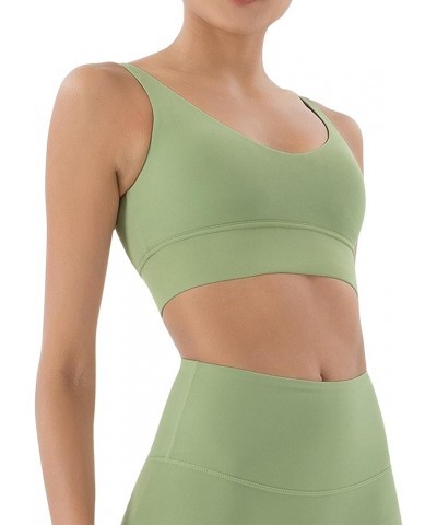 Coastal Activewear Inline Sports Bras for Women, Bra Workout Crop Top Medium to High Support, Moisture Wicking Bra Green $18....