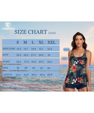 Flowy Tankini Bathing Suits for Women Tummy Control Swimsuits Two Piece Swimwear Tank Top with Boyshorts Wine Red $12.70 Swim...