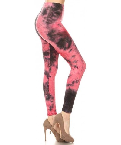 High Waisted Tie Dye & Fabric Print Leggings for Women - Reg, Plus, 1X3X, 3X5X Full Length Raspberry Tie Dye $10.07 Leggings