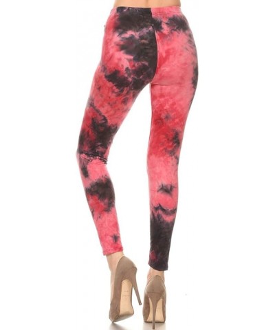 High Waisted Tie Dye & Fabric Print Leggings for Women - Reg, Plus, 1X3X, 3X5X Full Length Raspberry Tie Dye $10.07 Leggings