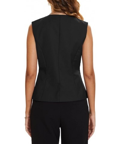 Waistcoat Vest for Women Fully lined Button Down V Neck Formal Dressy Suit Vest with Pockets Black $15.99 Vests