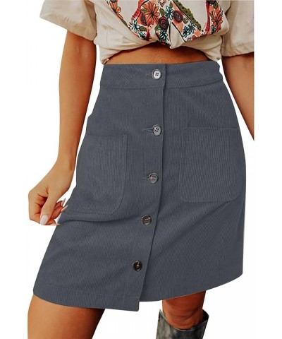 Denim Skirts for Women's Casual Distressed Ripped A-Line Denim Short Skirt Zipper Front Denim Mini Skirt with Pocket Corduroy...