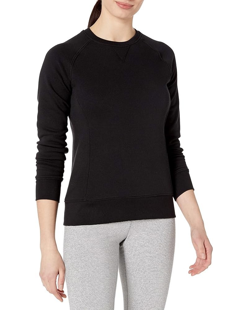 Women's V-Notch Fleece Sweatshirt Black $12.99 Activewear