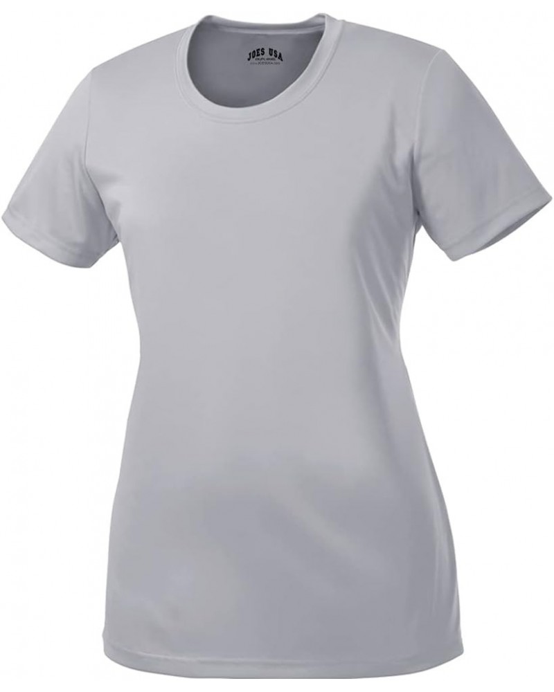 Women's Athletic All Sport Training T-Shirt in 20 Colors. Sizes XS-4XL Silver $11.00 Activewear