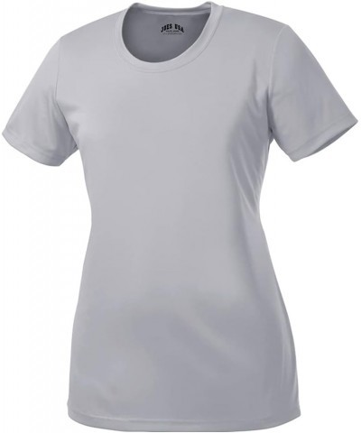 Women's Athletic All Sport Training T-Shirt in 20 Colors. Sizes XS-4XL Silver $11.00 Activewear