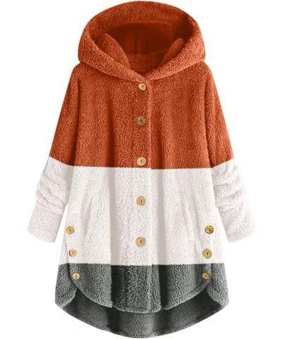 Sherpa Pullover Fuzzy Fleece Hoodies for Women Warm Winter Plus Size Cute Button Hooded Sweatshirt Tops Teddy 3-brown $12.95 ...