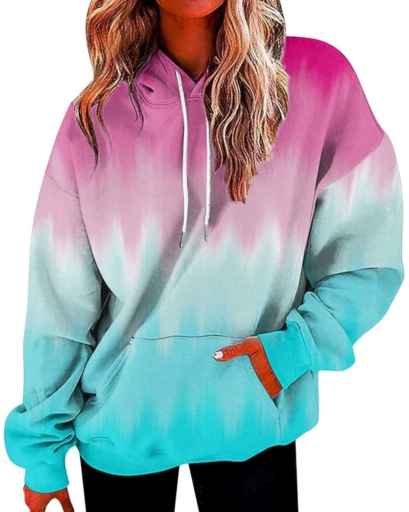 Women's Hoodie Long Sleeve Pullover Sweatshirts Casual Oversized Loose Lightweight Drawstring Trendy Sports Tops with Pocket ...