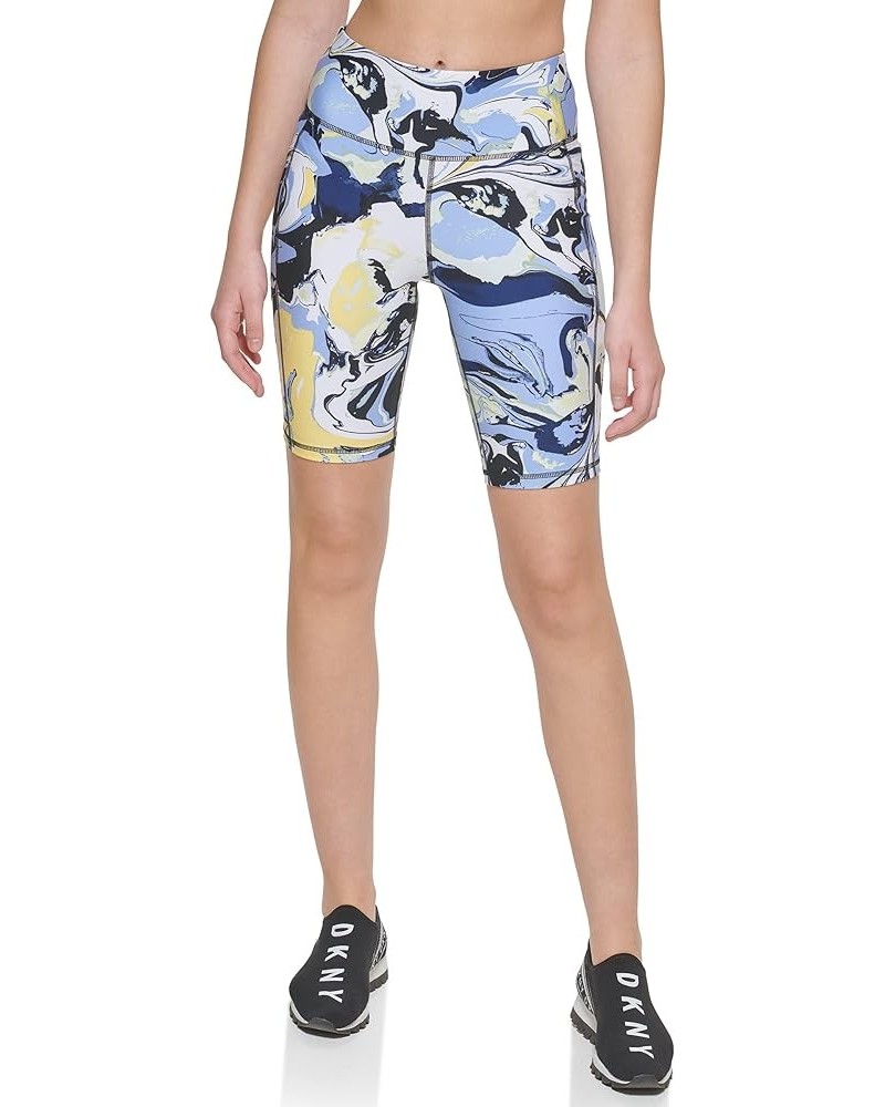 Women's Bike High Waist Printed Short Hydrangea $11.76 Activewear