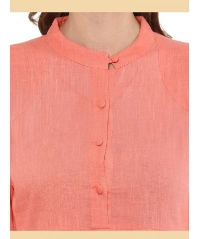 Women's Cotton Slub Flared Top Peach $6.38 Tops