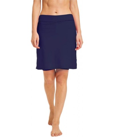 Womens Skirted Swim Short Sun Protective UPF 50+ Swimming Bottom with Attached Skirt Navy $18.47 Swimsuits