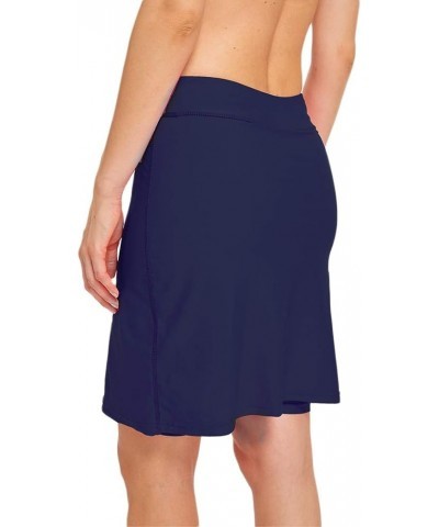 Womens Skirted Swim Short Sun Protective UPF 50+ Swimming Bottom with Attached Skirt Navy $18.47 Swimsuits