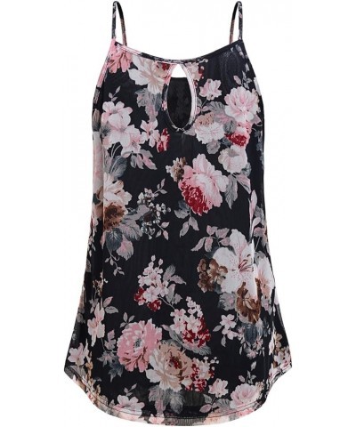 Women's Dressy Sleeveless Blouses Summer Casual Flowy Tank Tops Black Floral $15.19 Tanks