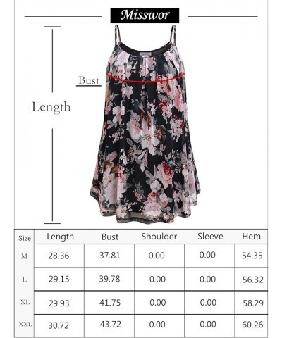 Women's Dressy Sleeveless Blouses Summer Casual Flowy Tank Tops Black Floral $15.19 Tanks