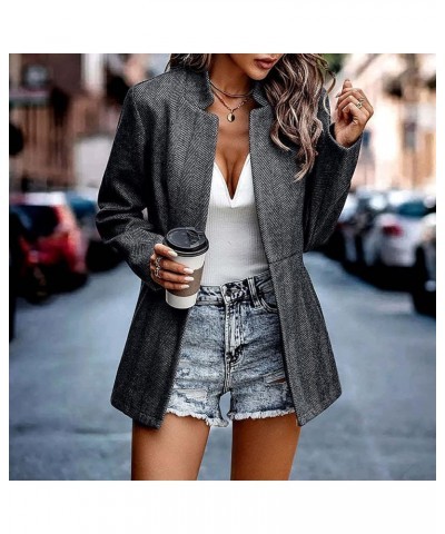 Women's Blazers Lightweight Slim Fitting Long Sleeve Open Cardigan Jackets Casual Stand Collar Work Office Blazer Suit 9999-z...