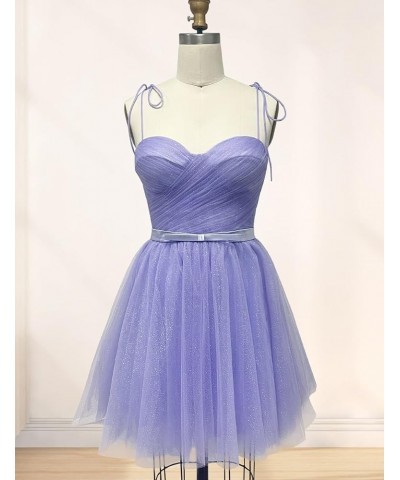 Short Homecoming Dress for Teens 2023 Spaghetti Strap Princess Glitter Tulle Short Prom Dress with Pocket DE85 Ocean Blue $31...