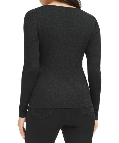 Women's Lurex Twist Front Sweater Black $23.10 Sweaters