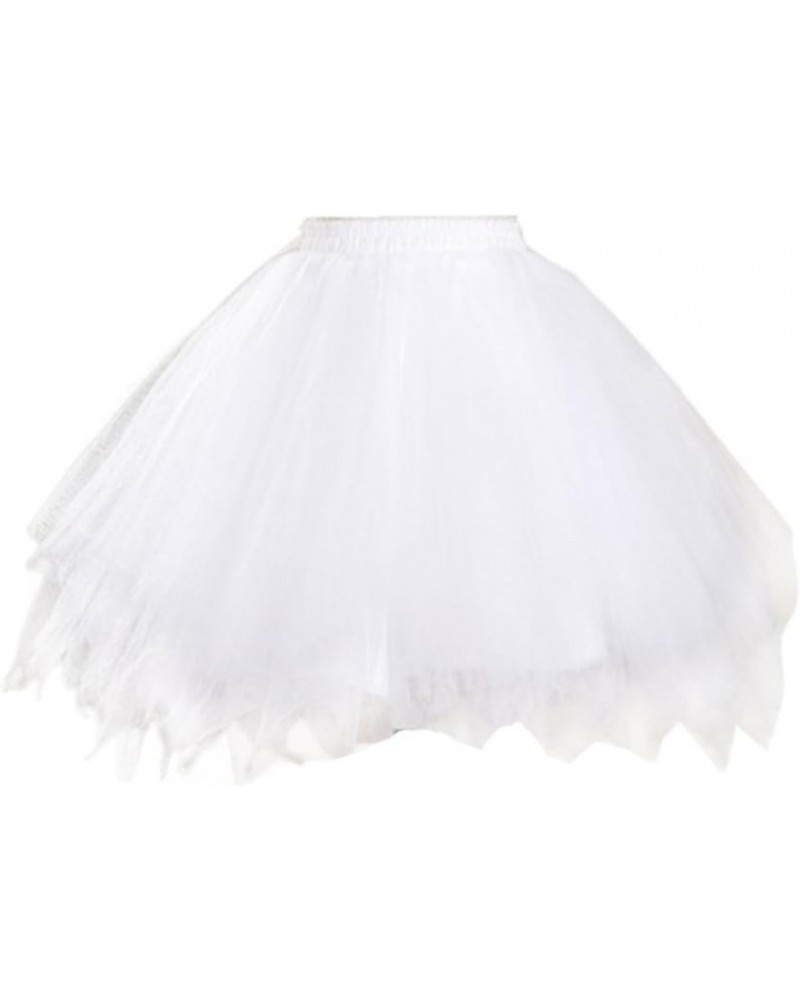 Women's Short Vintage Ballet Bubble Puffy Tutu Petticoat Skirt White $15.38 Skirts