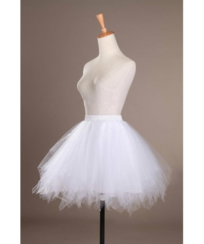 Women's Short Vintage Ballet Bubble Puffy Tutu Petticoat Skirt White $15.38 Skirts