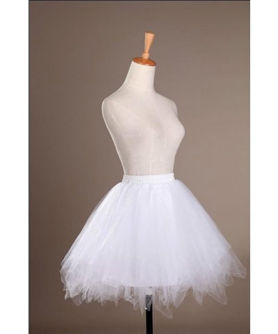 Women's Short Vintage Ballet Bubble Puffy Tutu Petticoat Skirt White $15.38 Skirts