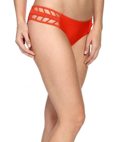 Women's Standard Kiss The Wave Strings to Braid Side Full Bikini Bottom Caliente $11.65 Swimsuits