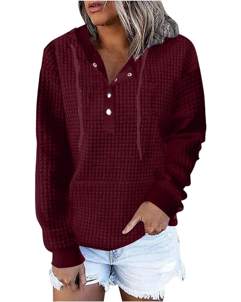 winter hoodies for women plus size thick sweatshirts for women three quarter zip women lightweight sweatshirt Wine-c $10.70 H...