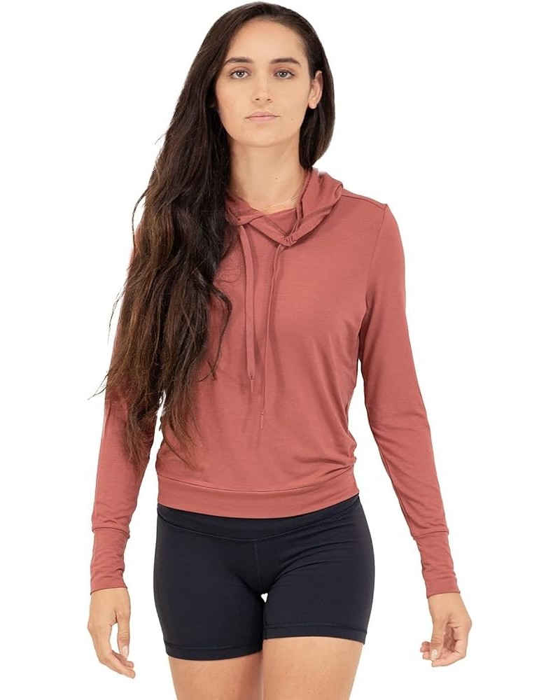 Women's UPF 50+ Bamboo Viscose Everyday Lighweight Hoodie | Ultra-soft Full Coverage, UV Sun Protection Terracotta $26.88 Act...