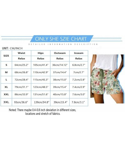 Womens Casual Drawstring Shorts Summer Elastic Waist Shorts Pocketed Pants A-rose $12.64 Activewear