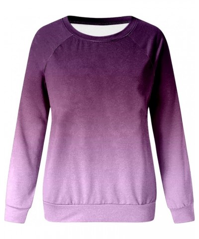 Womens 2023 Fall Fashion Fall Sweatshirt Long Sleeve Crew Neck Pullover Tops Fall Outfits 2023 Clothes 2873-hfgrbs-a-purple $...