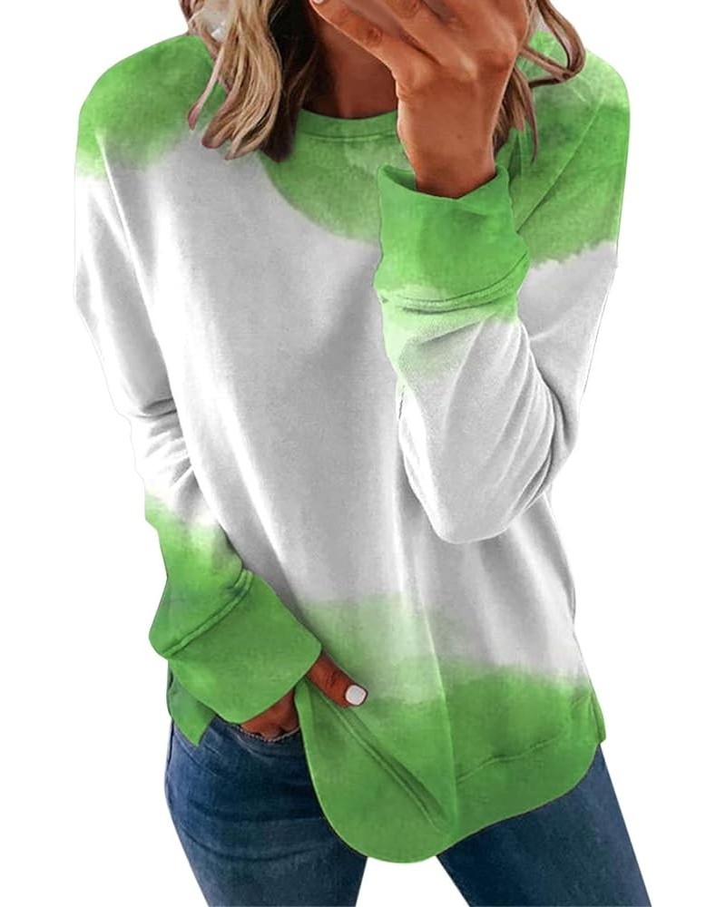 Sweatshirts Women Oversized,Women's Casual Crew Neck Sweatshirts Long Sleeve Solid Tunic Tops Loose Pullovers Green-1 $8.50 S...