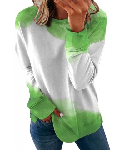 Sweatshirts Women Oversized,Women's Casual Crew Neck Sweatshirts Long Sleeve Solid Tunic Tops Loose Pullovers Green-1 $8.50 S...