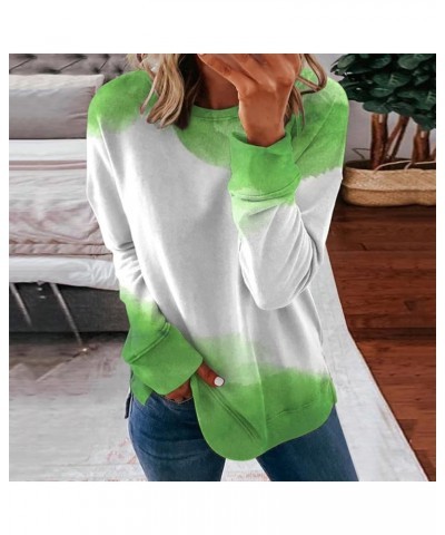 Sweatshirts Women Oversized,Women's Casual Crew Neck Sweatshirts Long Sleeve Solid Tunic Tops Loose Pullovers Green-1 $8.50 S...