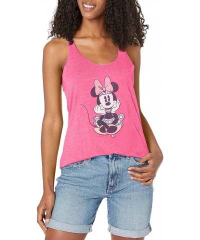 Disney Classic Mickey Minnie Sit Women's Racerback Tank Top Pink Heather $12.04 Tanks