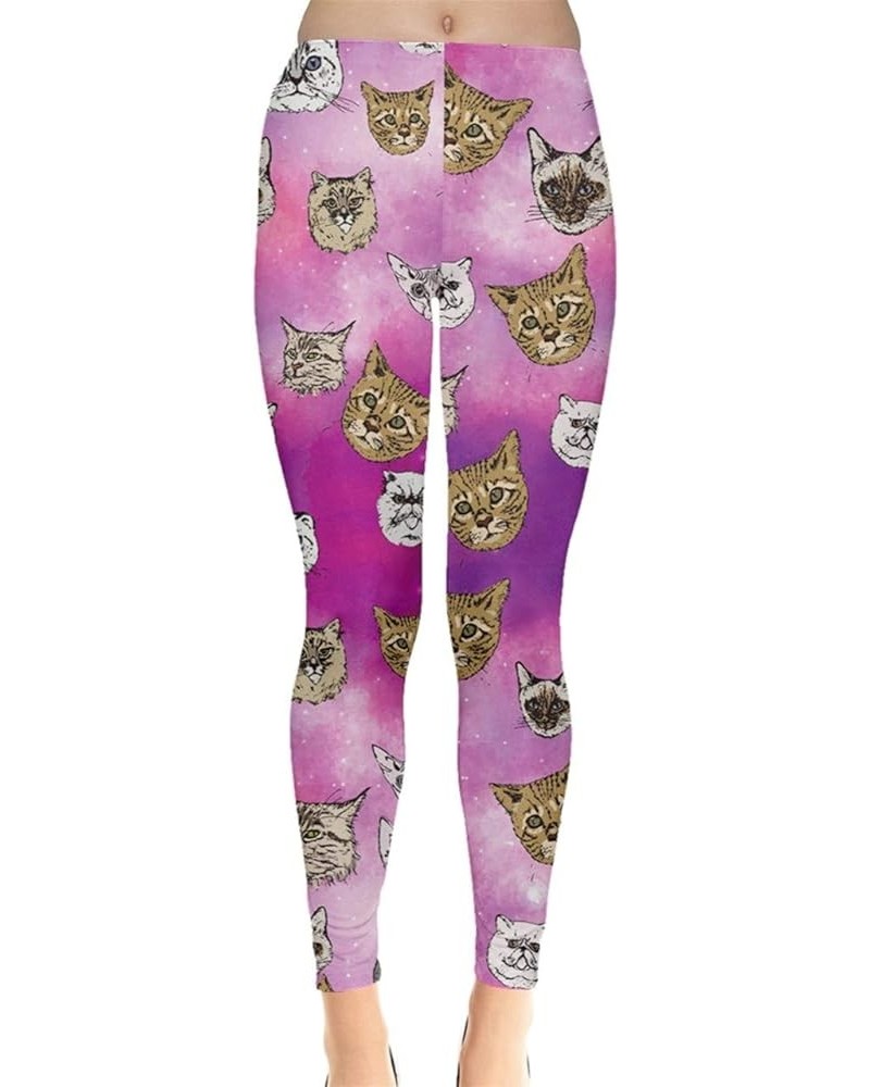 Womens Animal Unicorn Cats Fancy Outer Space Galaxy Wonderland Castle Stretchy Leggings, XS-5XL Orchid $13.02 Leggings