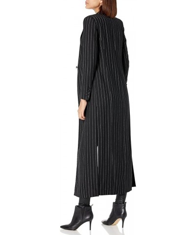 Rent The Runway Pre-Loved Black Pinstripe Long Coat Black $44.20 Coats