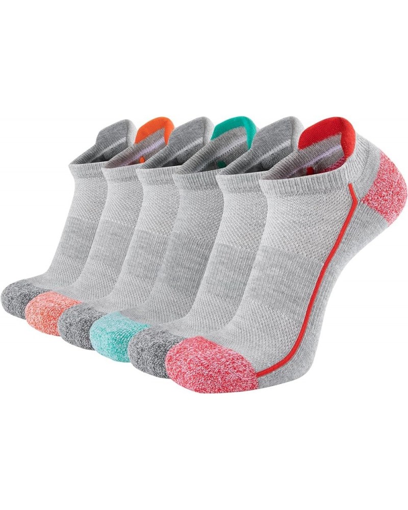 Womens Low Cut Ankle Athletic Socks Cushioned Running Performance Breathable Tab Sock (6 Pairs) Grey 6 Pairs $11.12 Activewear