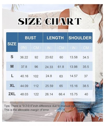 2 Pack Womens Embroidery Tank Tops Crewneck Sleeveless Summer Tops Loose Fit Basic Casual Shirts 2024 Fashion Clothes Black+w...