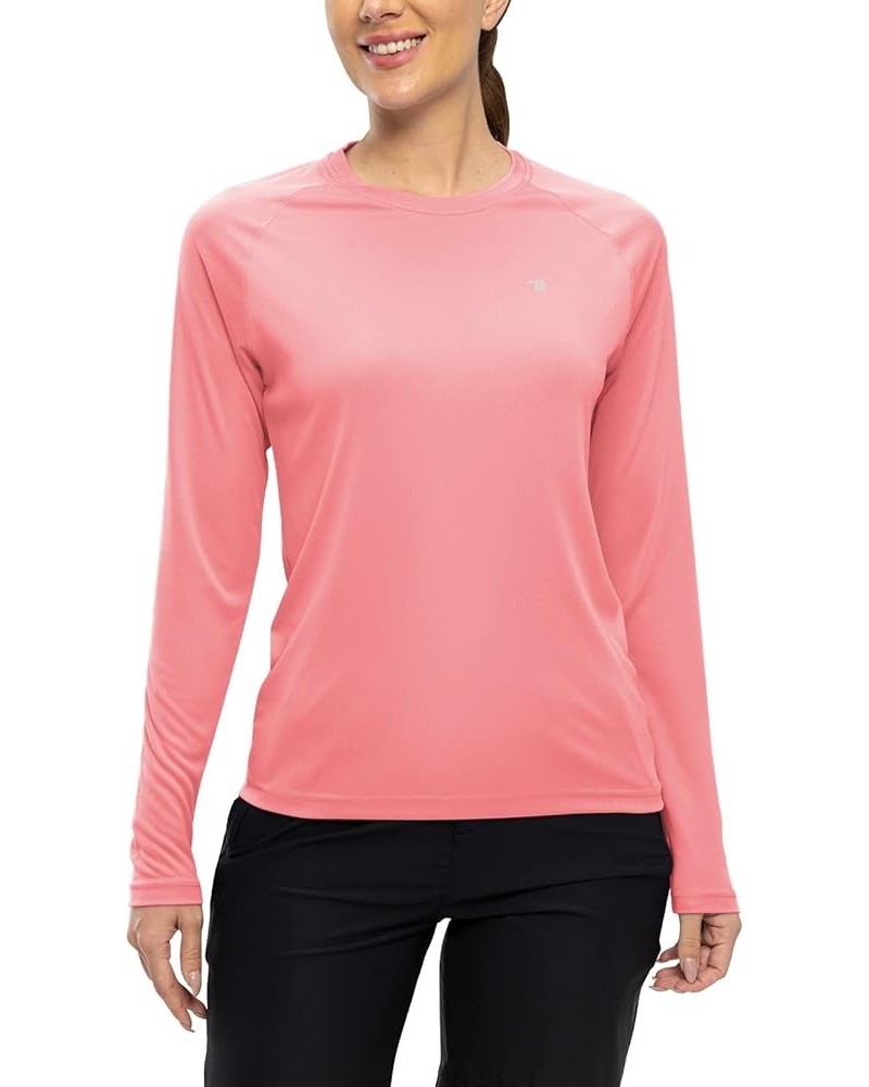 Women UPF 50+ Long Sleeve Shirts Quick Dry Quarter Zipper Sun Shirts Hiking Athletic Workout Shirts Pink-quarter Zipper Style...