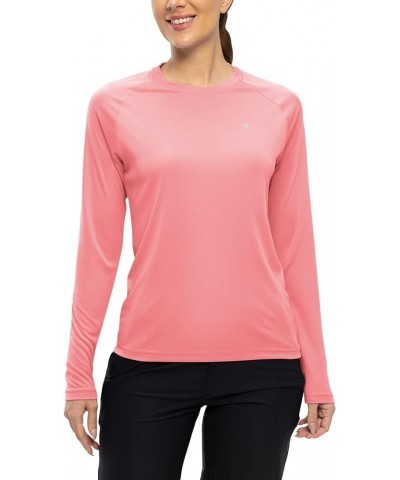 Women UPF 50+ Long Sleeve Shirts Quick Dry Quarter Zipper Sun Shirts Hiking Athletic Workout Shirts Pink-quarter Zipper Style...