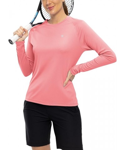 Women UPF 50+ Long Sleeve Shirts Quick Dry Quarter Zipper Sun Shirts Hiking Athletic Workout Shirts Pink-quarter Zipper Style...