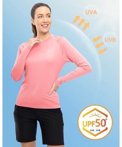 Women UPF 50+ Long Sleeve Shirts Quick Dry Quarter Zipper Sun Shirts Hiking Athletic Workout Shirts Pink-quarter Zipper Style...