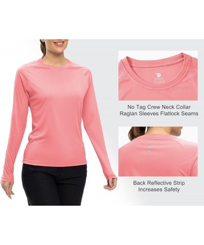 Women UPF 50+ Long Sleeve Shirts Quick Dry Quarter Zipper Sun Shirts Hiking Athletic Workout Shirts Pink-quarter Zipper Style...